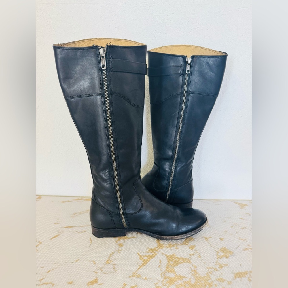 🔥🔥FINAL CLEARENCE🔥🔥 FRYE Women’s Molly Knee High Black Leather Boots - Picture 6 of 12